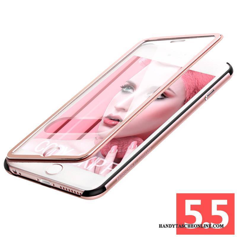 Hülle iPhone 6/6s Plus Metall Anti-sturz Windows, Case iPhone 6/6s Plus Folio Rosa