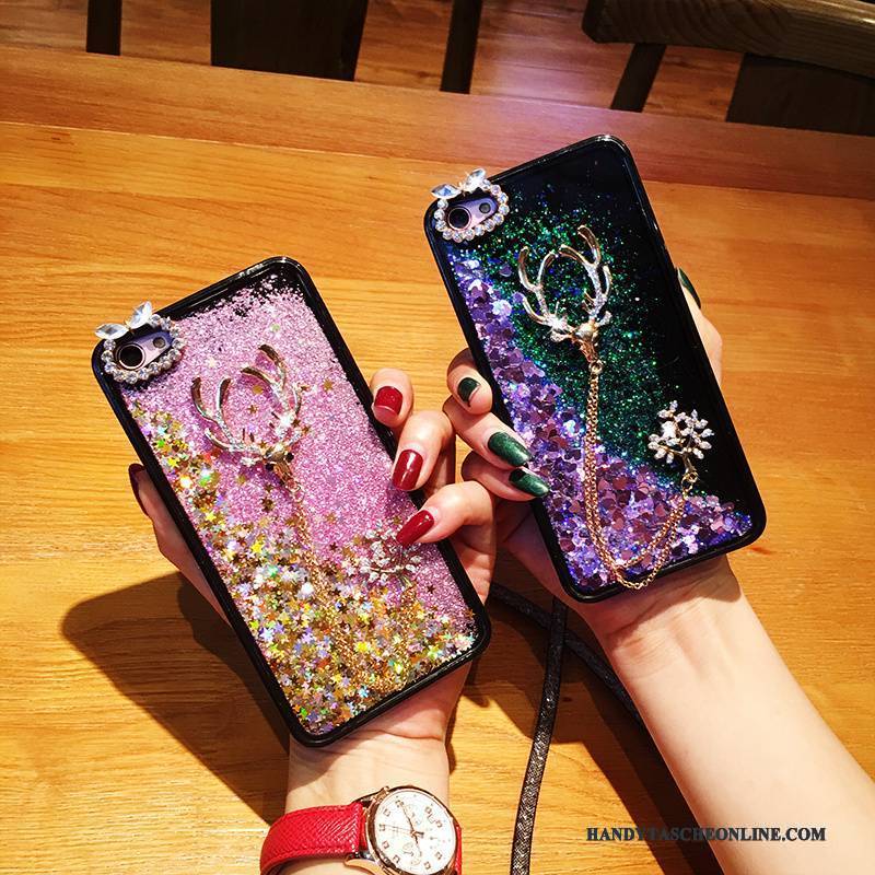 Hülle iPhone 6/6s Plus Strass Pulver Hängende Verzierungen, Case iPhone 6/6s Plus Kreativ Handyhüllen Treibsand