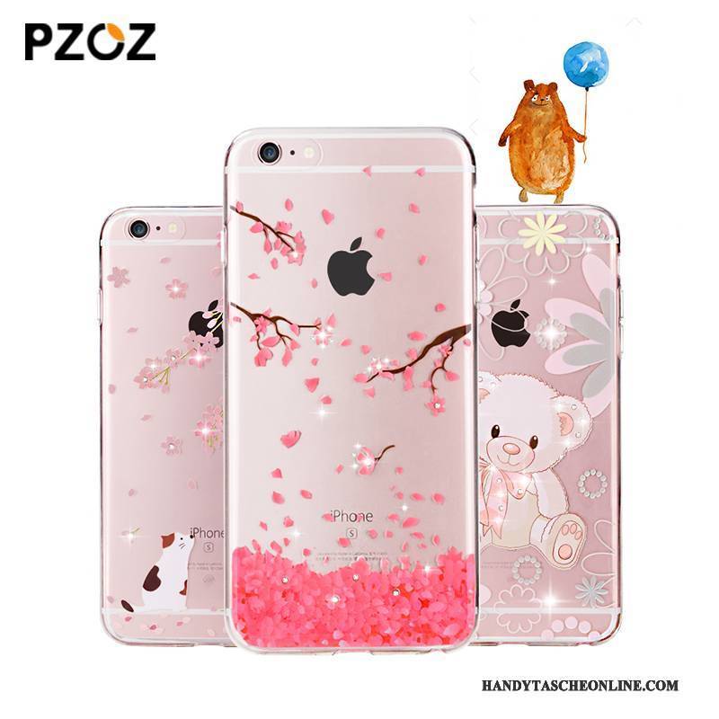 Hülle iPhone 6/6s Plus Weiche Rosa Transparent, Case iPhone 6/6s Plus Silikon Handyhüllen Elegant