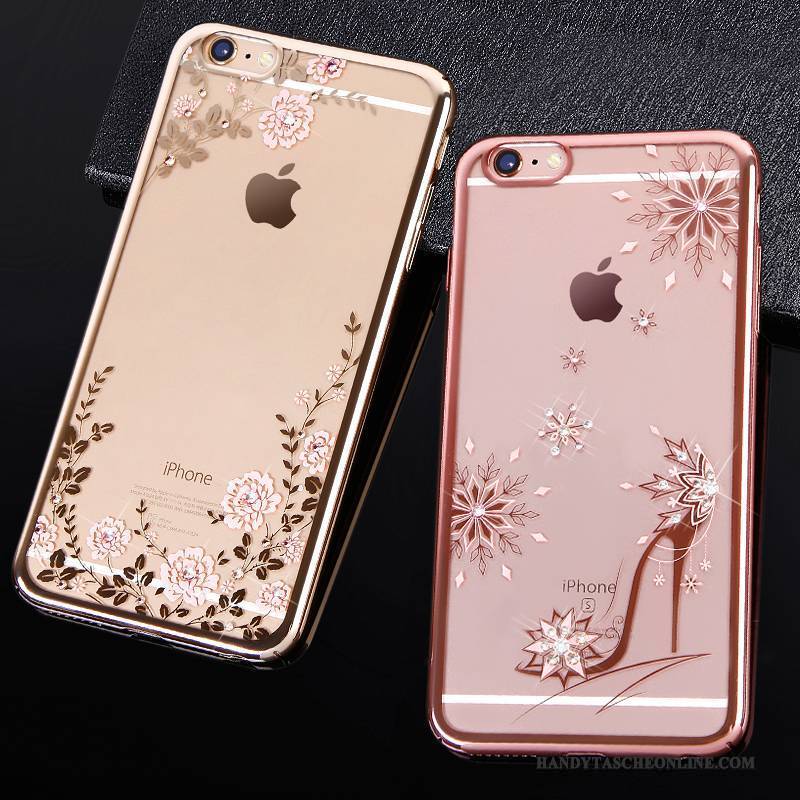 Hülle iPhone 6/6s Strass Handyhüllen Rosa, Case iPhone 6/6s Taschen Gold Elegant