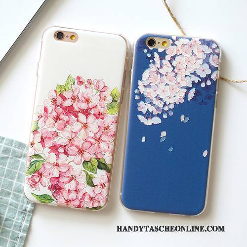 Hülle iPhone 6/6s Weiche Blau Neu, Case iPhone 6/6s Silikon Blumen Handyhüllen