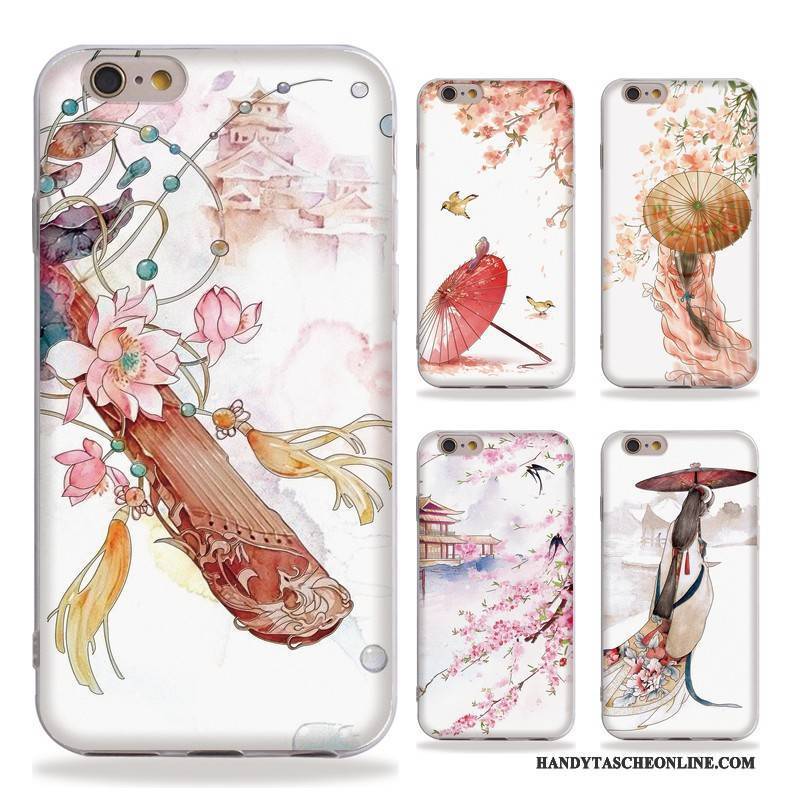 Hülle iPhone 6/6s Weiche Hängende Verzierungen Wind, Case iPhone 6/6s Farbe Chinesische Art Handyhüllen