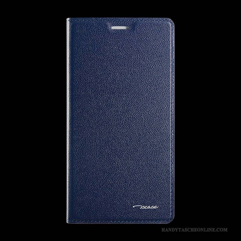 Hülle iPhone 7 Lederhülle Einfach Anti-sturz, Case iPhone 7 Folio Business Blau