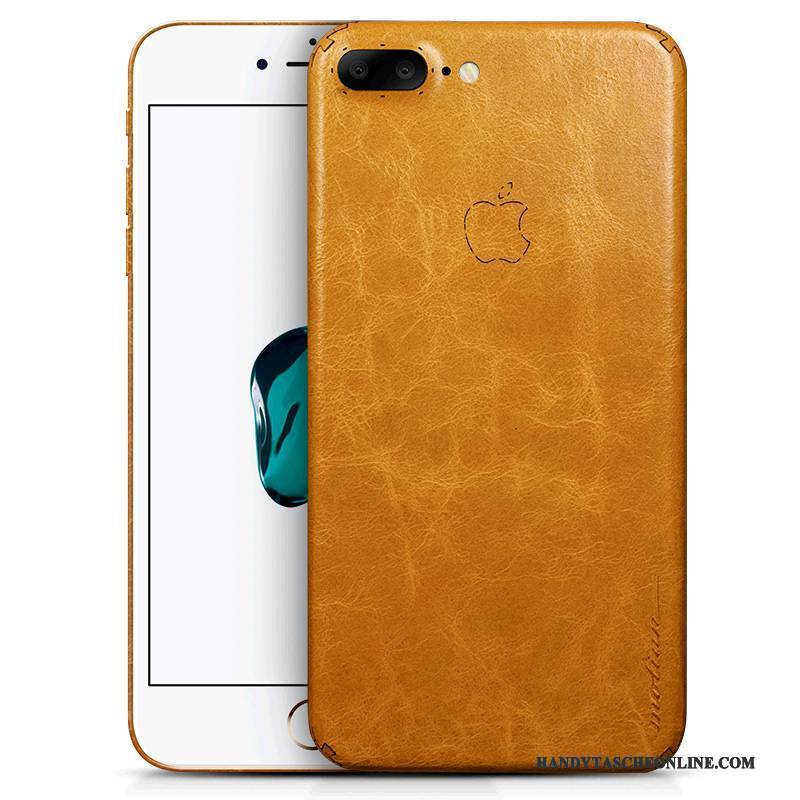 Hülle iPhone 7 Plus Kreativ Schlank Handyhüllen, Case iPhone 7 Plus Leder Gelb