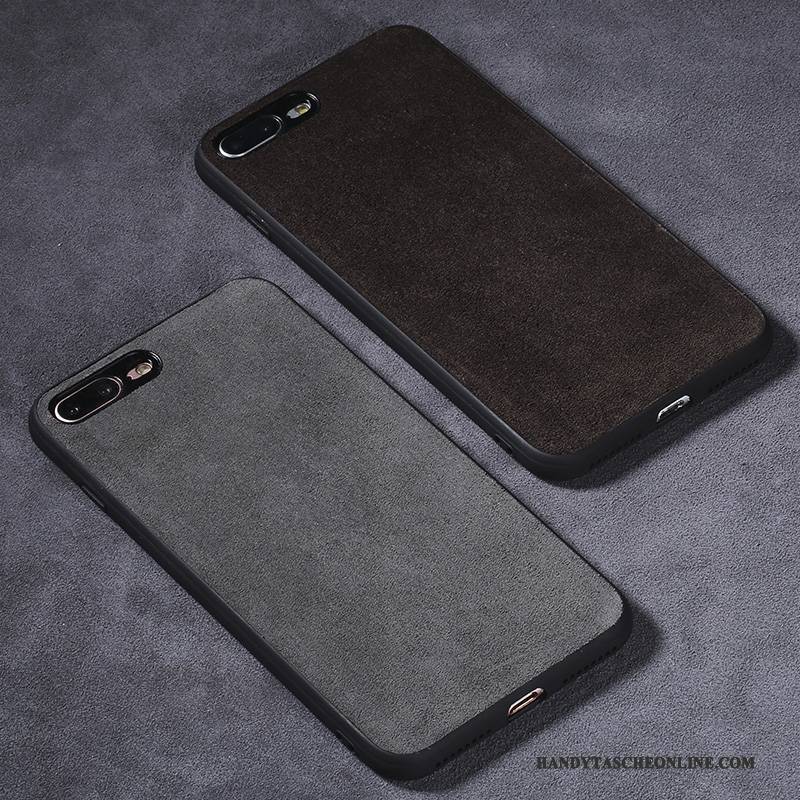 Hülle iPhone 7 Plus Leder Schwarz Handyhüllen, Case iPhone 7 Plus Taschen Anti-sturz Persönlichkeit