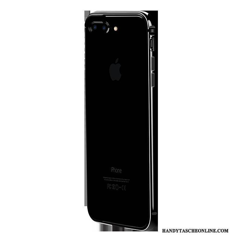 Hülle iPhone 7 Plus Metall Handyhüllen Anti-sturz, Case iPhone 7 Plus Luxus Grenze Schwarz