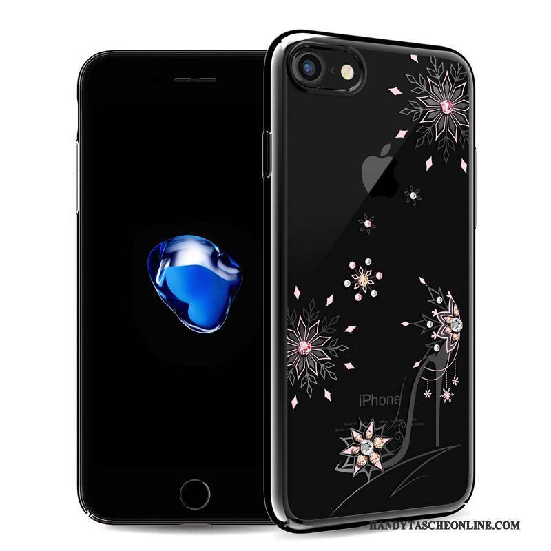 Hülle iPhone 7 Schutz Gold Schwarz, Case iPhone 7 Strass Schwer Anti-sturz