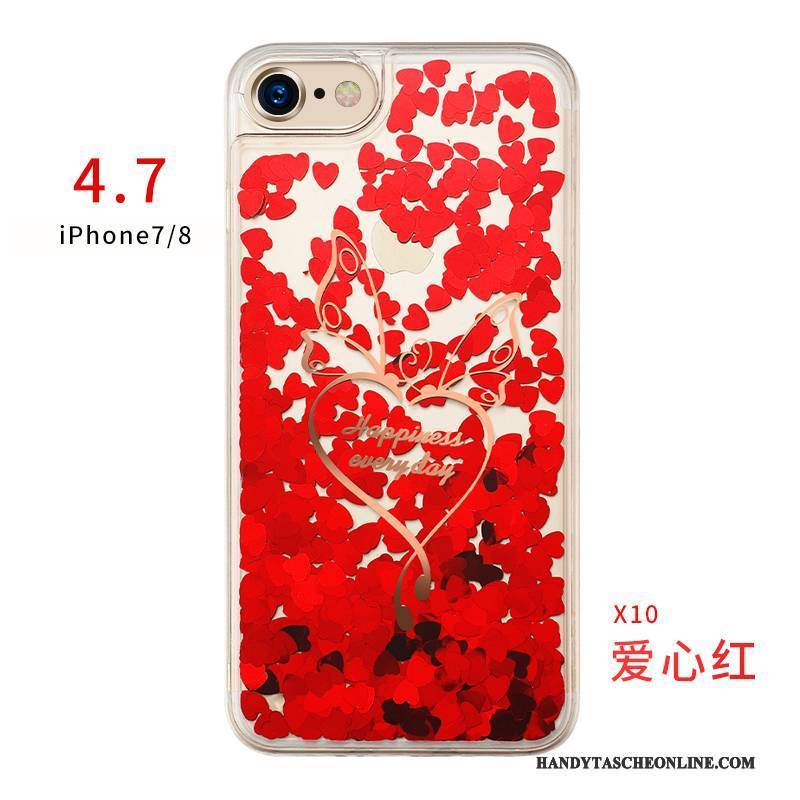 Hülle iPhone 7 Silikon Rot Flüssigkeit, Case iPhone 7 Schutz Treibsand Neu