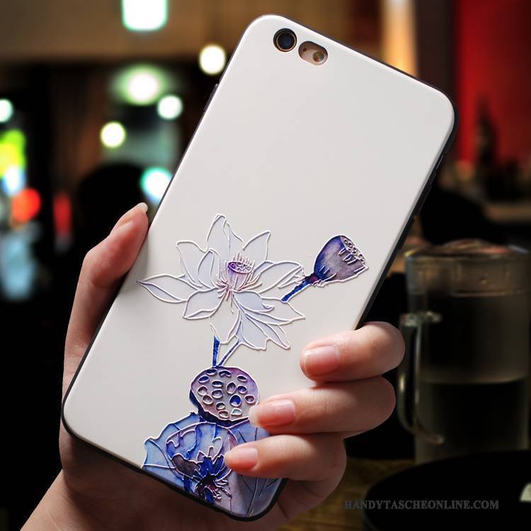 Hülle iPhone 7 Taschen Anti-sturz Weiß, Case iPhone 7 Silikon Chinesische Art Lila