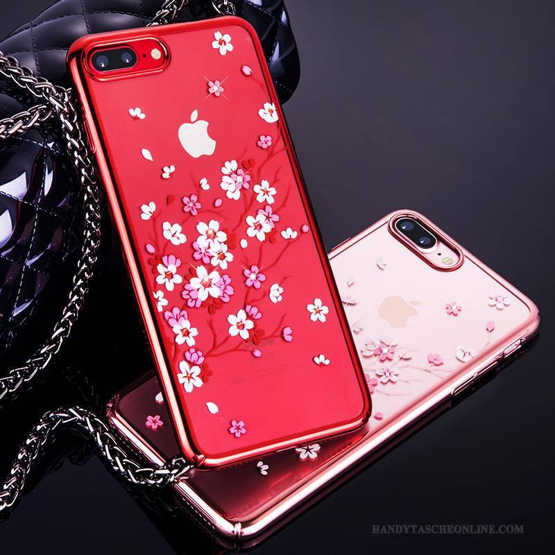 Hülle iPhone 7 Taschen Handyhüllen Rot, Case iPhone 7 Luxus Transparent