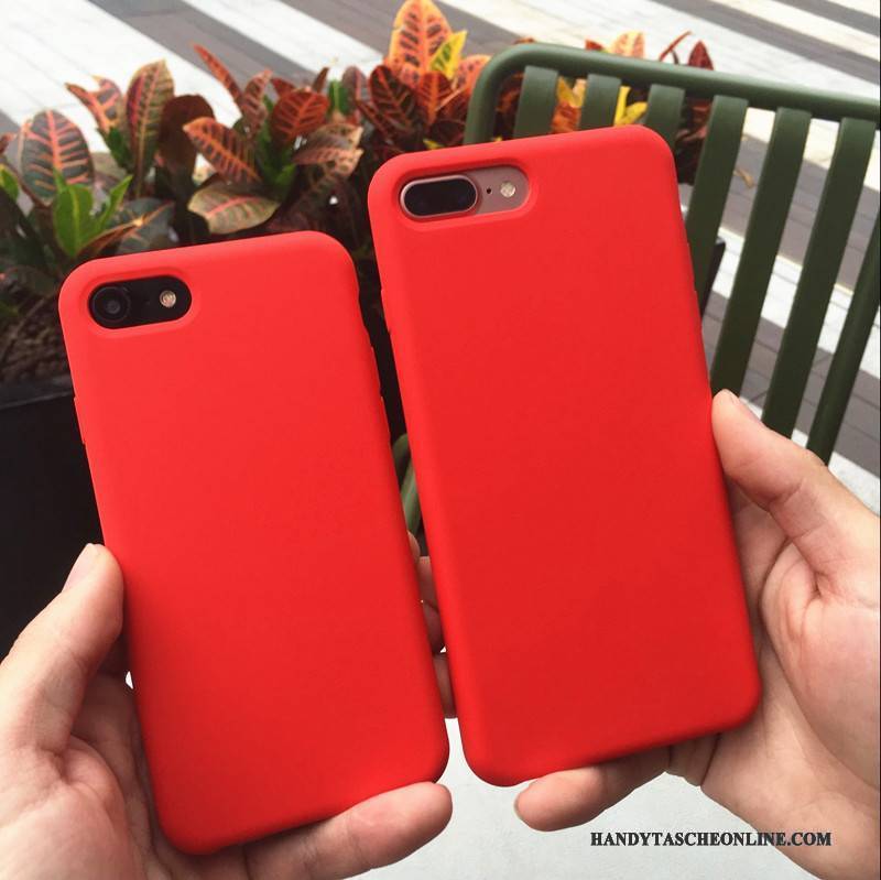 Hülle iPhone 7 Weiche Rot Rosa, Case iPhone 7 Silikon Anti-sturz Handyhüllen