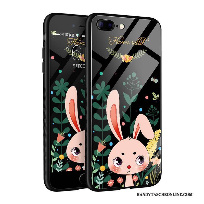 Hülle iPhone 8 Plus Karikatur Schwarz Nette, Case iPhone 8 Plus Taschen Anti-sturz Handyhüllen