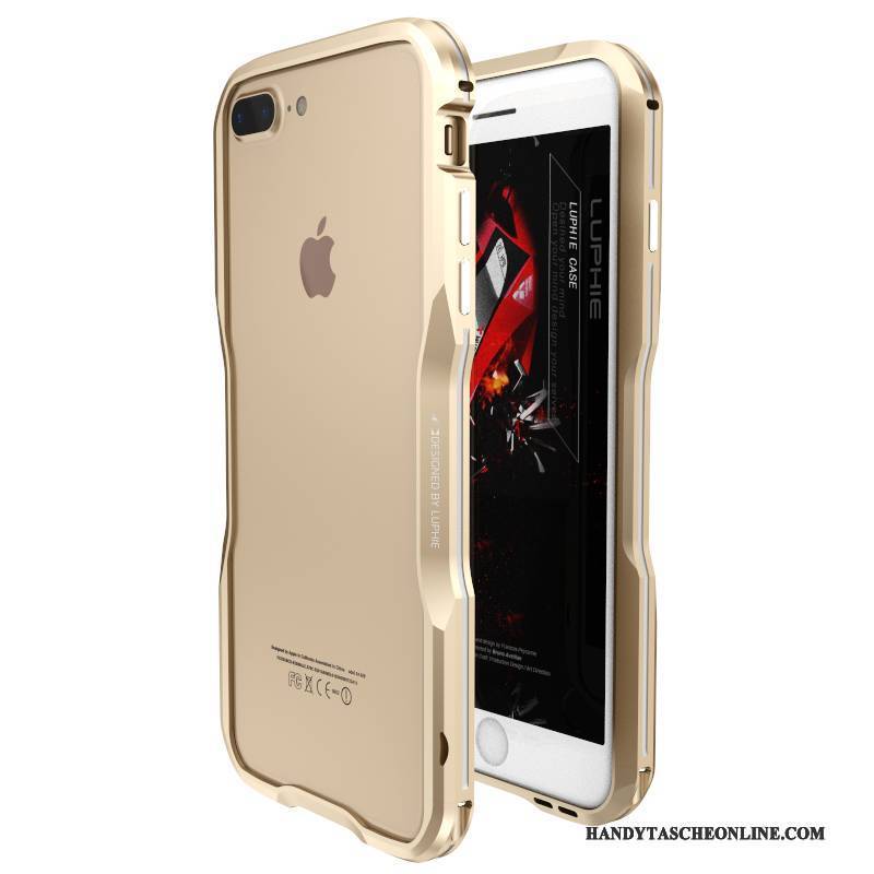 Hülle iPhone 8 Plus Metall Handyhüllen Anti-sturz, Case iPhone 8 Plus Schutz Gold Neu