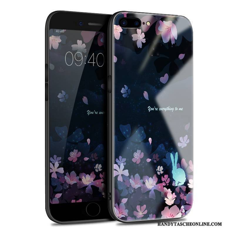 Hülle iPhone 8 Plus Silikon Schwarz Handyhüllen, Case iPhone 8 Plus Trendmarke Glas
