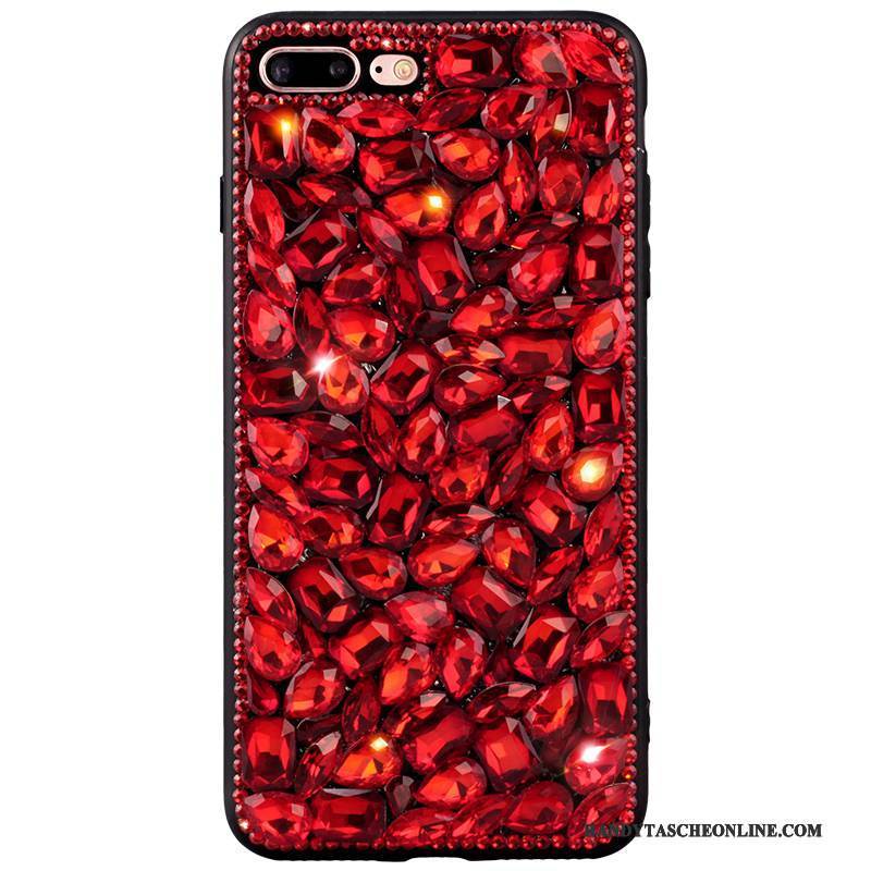 Hülle iPhone 8 Plus Strass Handyhüllen Netto Rot, Case iPhone 8 Plus Persönlichkeit Trend