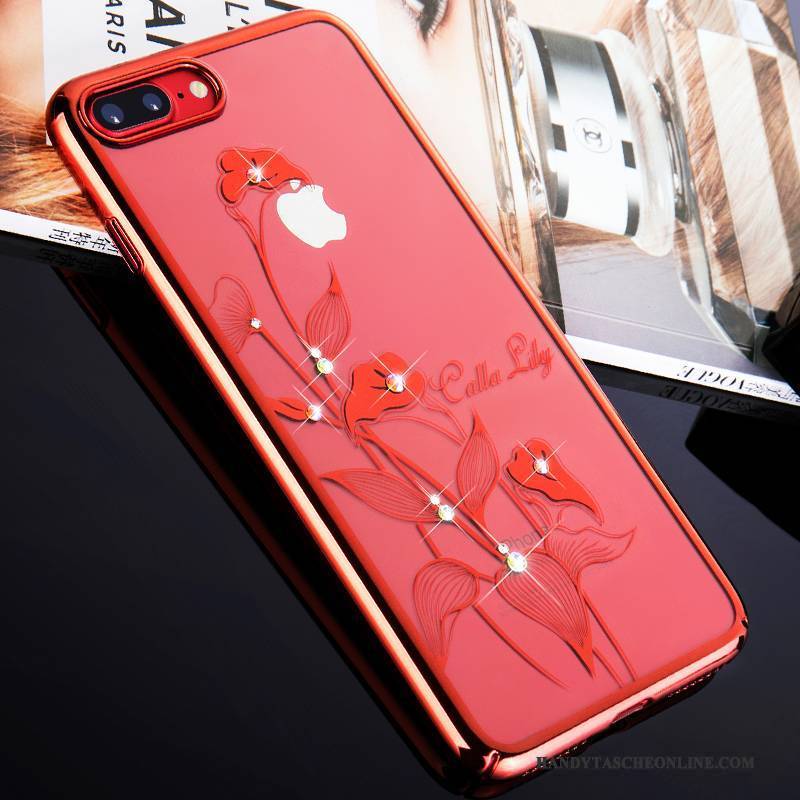 Hülle iPhone 8 Plus Taschen Neu Rot, Case iPhone 8 Plus Strass Elegant Trend