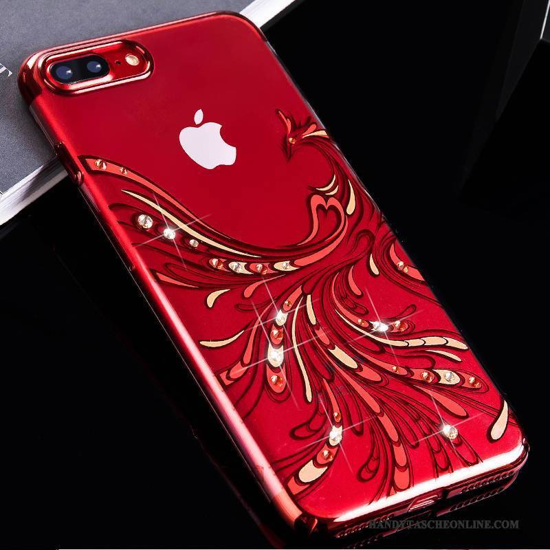 Hülle iPhone 8 Plus Taschen Trendmarke Handyhüllen, Case iPhone 8 Plus Luxus Rot Anti-sturz