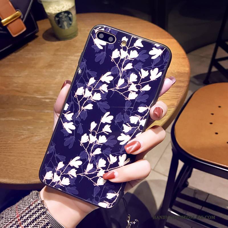 Hülle iPhone 8 Taschen Glas Blau, Case iPhone 8 Schutz Neu Trend