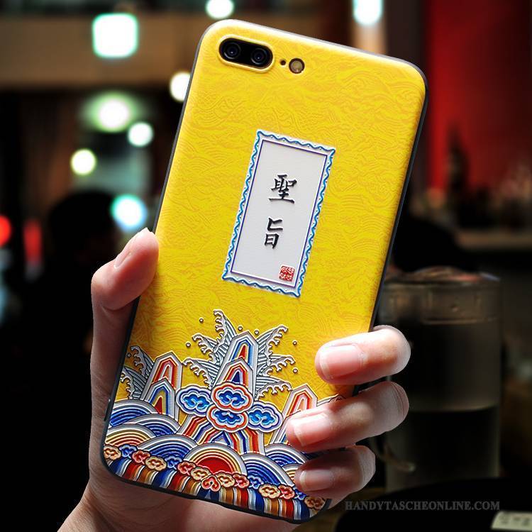 Hülle iPhone 8 Taschen Persönlichkeit Lustig, Case iPhone 8 Kreativ Gelb Handyhüllen