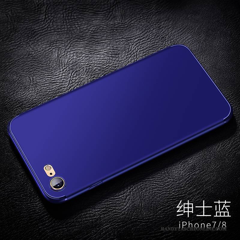 Hülle iPhone 8 Weiche Nubuck Trend, Case iPhone 8 Silikon Handyhüllen Blau