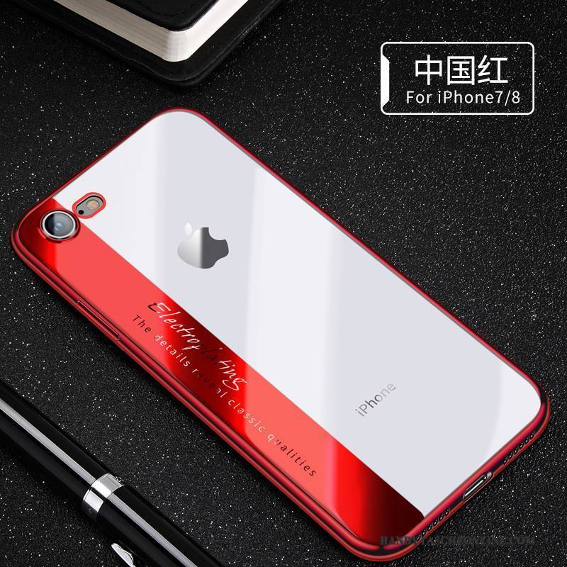 Hülle iPhone 8 Weiche Transparent Trend, Case iPhone 8 Silikon Rot Handyhüllen