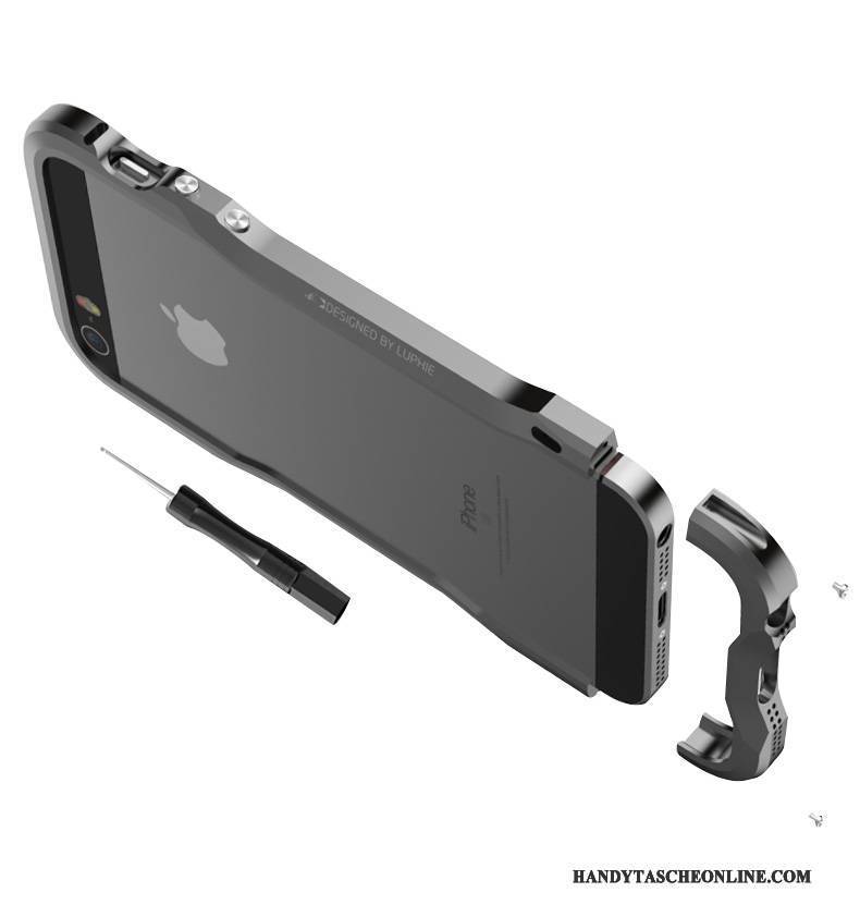 Hülle iPhone Se Metall Grenze Neu, Case iPhone Se Grau Anti-sturz