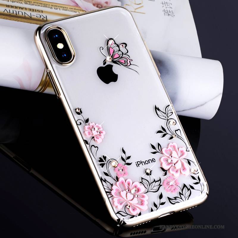 Hülle iPhone X Farbe Neu Transparent, Case iPhone X Strass Handyhüllen Anti-sturz