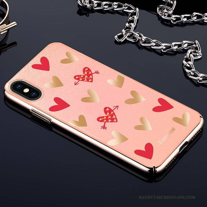Hülle iPhone X Kreativ Rosa Anti-sturz, Case iPhone X Strass Gold Handyhüllen