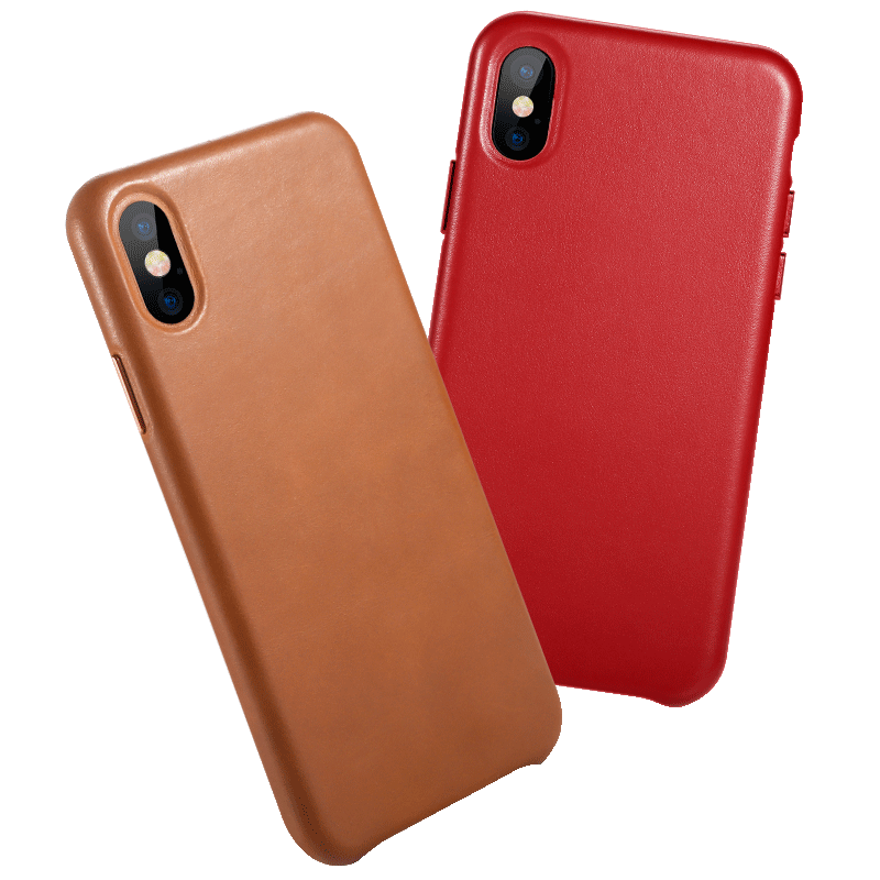 Hülle iPhone X Lederhülle Rot Braun, Case iPhone X Leder Handarbeit Handyhüllen