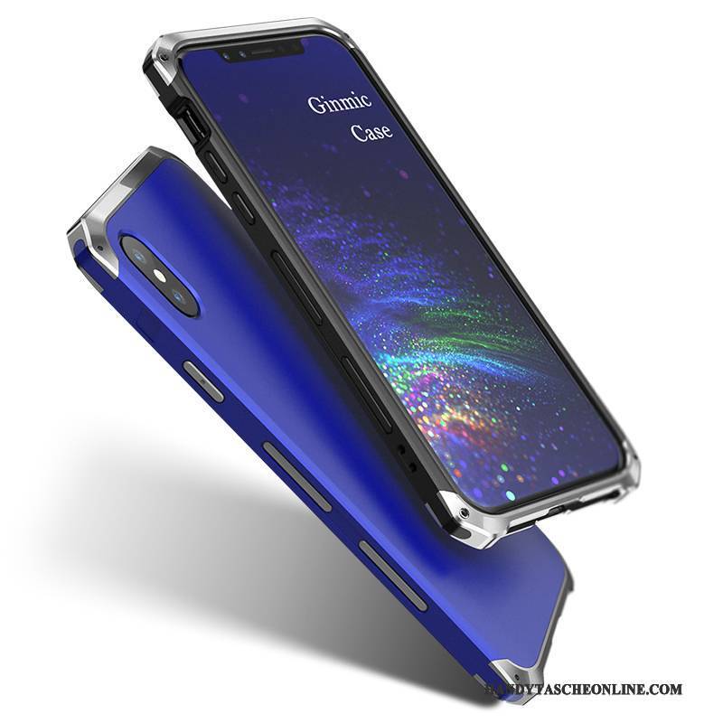 Hülle iPhone X Metall Handyhüllen Blau, Case iPhone X Taschen Anti-sturz Trend