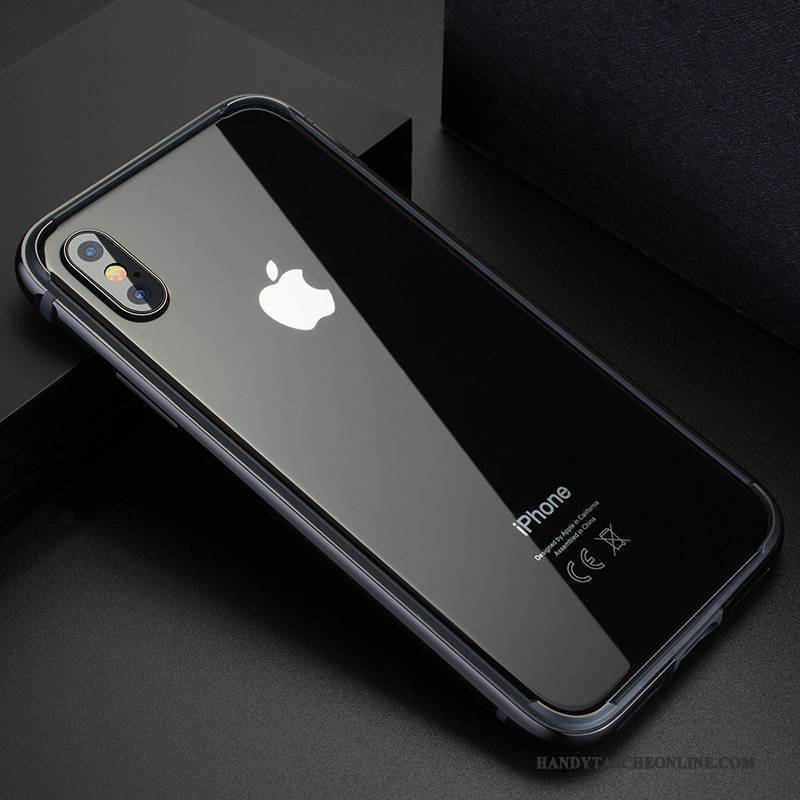 Hülle iPhone X Metall Handyhüllen Schwarz, Case iPhone X Schutz Neu Grenze