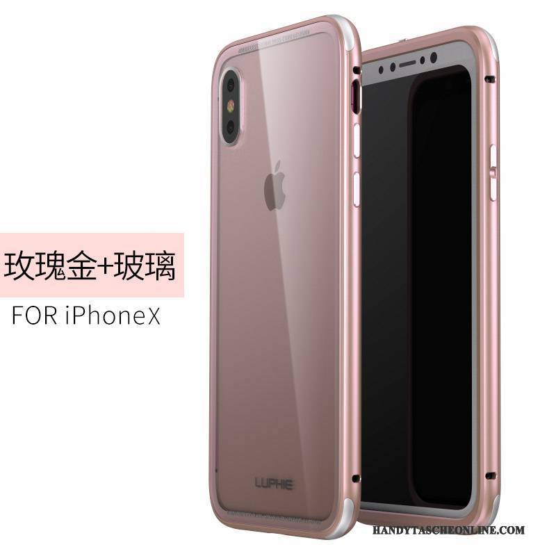 Hülle iPhone X Metall Transparent Anti-sturz, Case iPhone X Schutz Grenze Dünne
