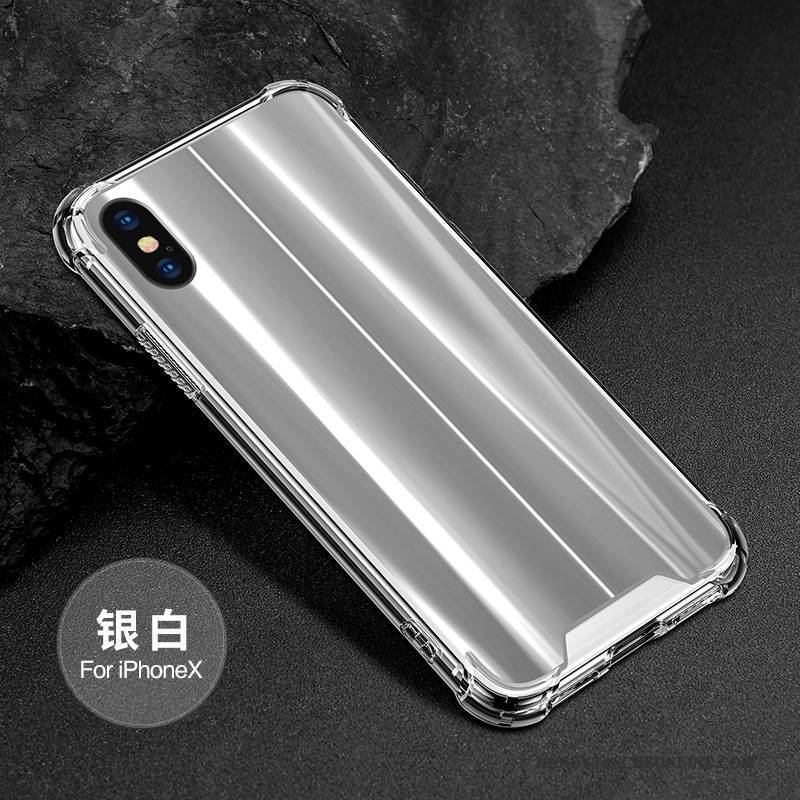 Hülle iPhone X Weiche Transparent Silber, Case iPhone X Taschen Neu Weiß