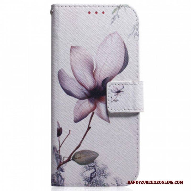Lederhüllen Für Samsung Galaxy M53 5G Pinke Blume