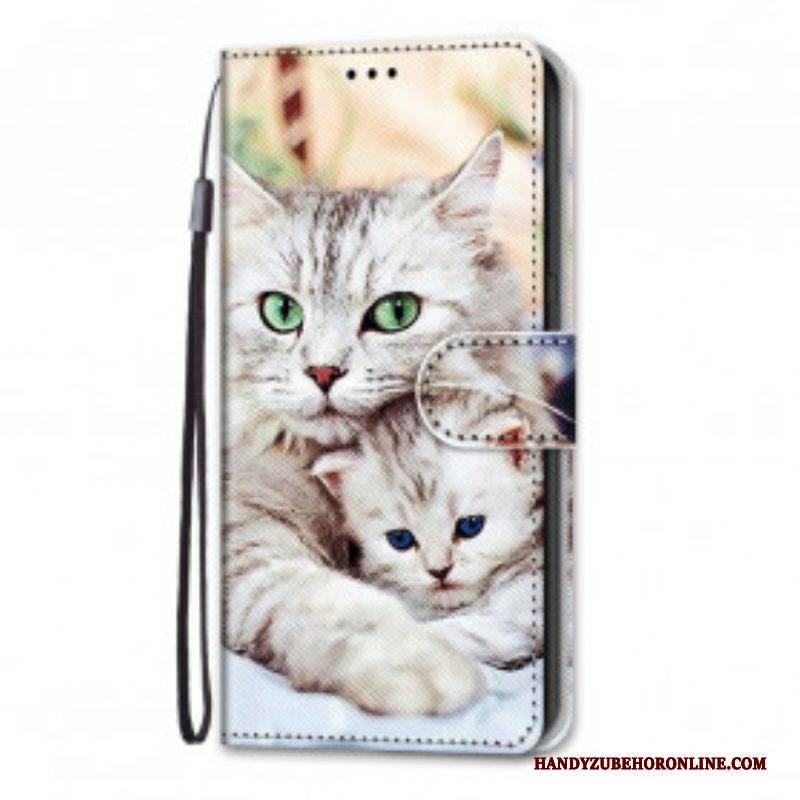 Lederhüllen Für Samsung Galaxy S21 Ultra 5G Katzenfamilie