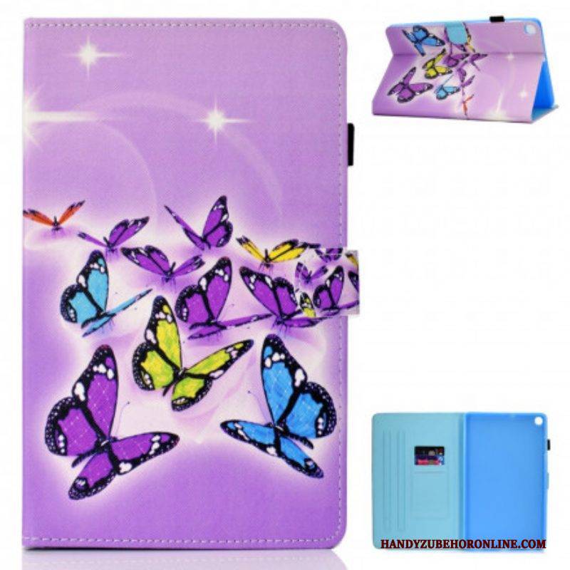 Lederhüllen Für Samsung Galaxy Tab A7 (2020) Bemalte Schmetterlinge