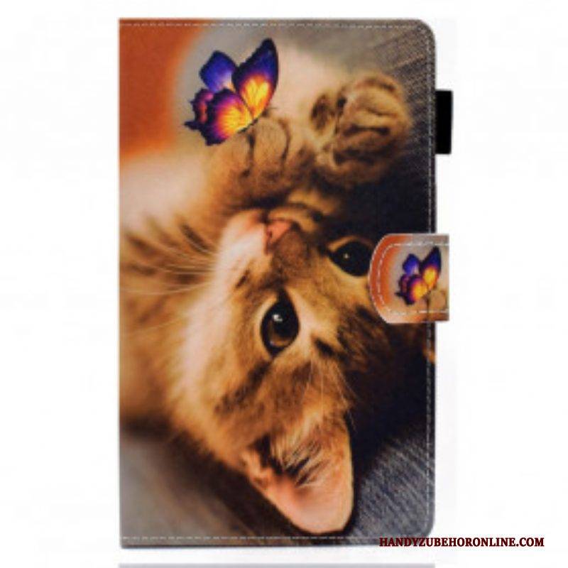 Lederhüllen Für Samsung Galaxy Tab A7 (2020) Mein Kätzchen Und Mein Schmetterling