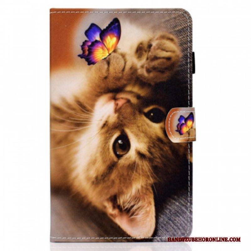Lederhüllen Für Samsung Galaxy Tab A8 (2021) Mein Kätzchen Und Mein Schmetterling