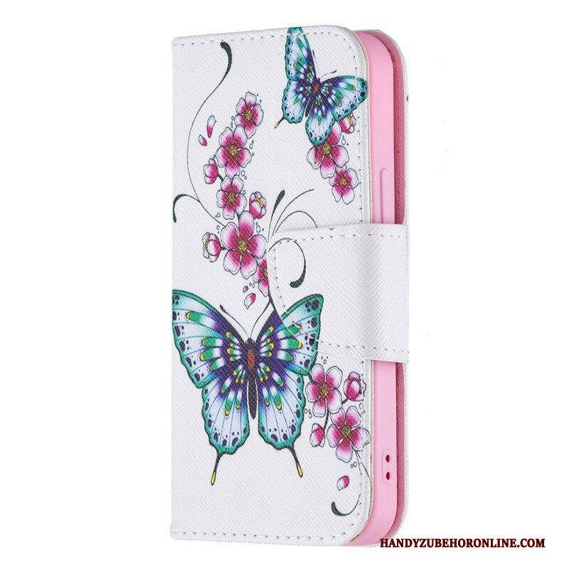 Lederhüllen Für iPhone 13 Mini Wundervolle Schmetterlinge
