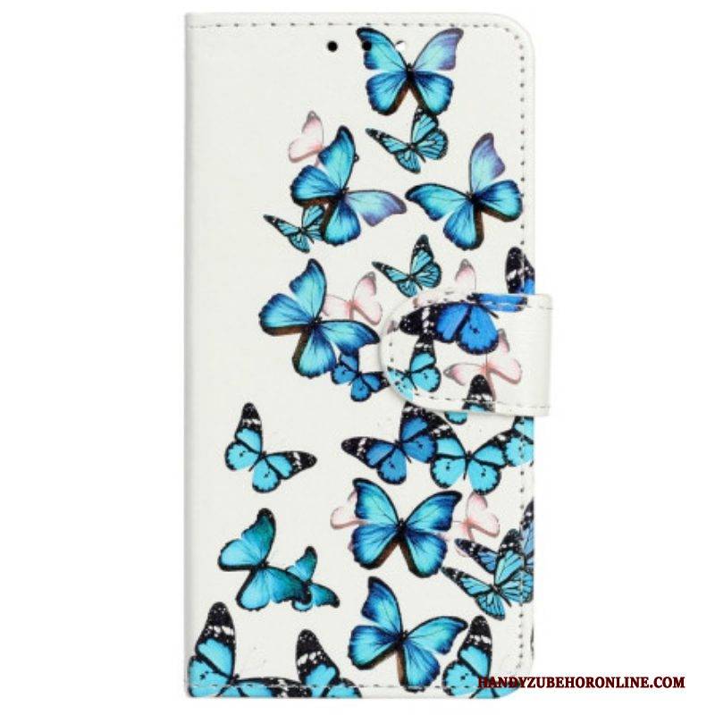 Lederhüllen Für iPhone 14 Schmetterlinge Im Flug