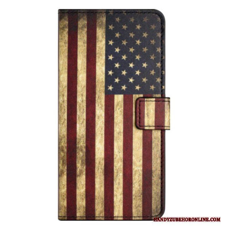 Lederhüllen Für iPhone 15 Plus Vintage Usa-flagge