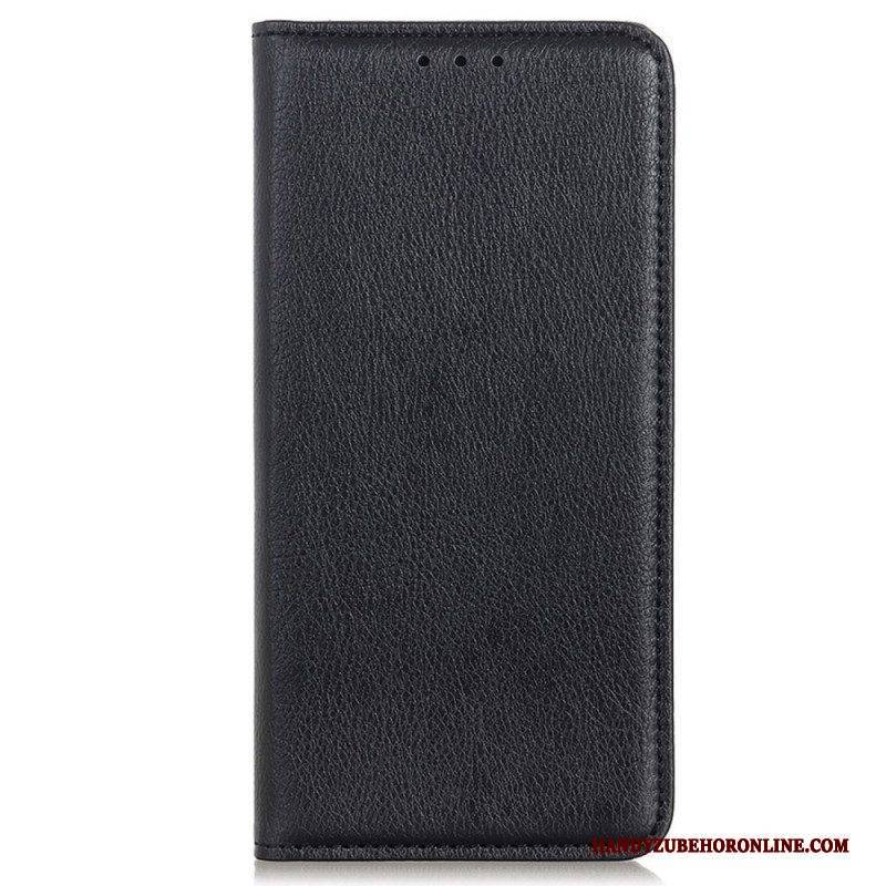 Schutzhülle Für Samsung Galaxy S22 Ultra 5G Flip Case Eleganz Aus Gespaltenem Litschi-leder