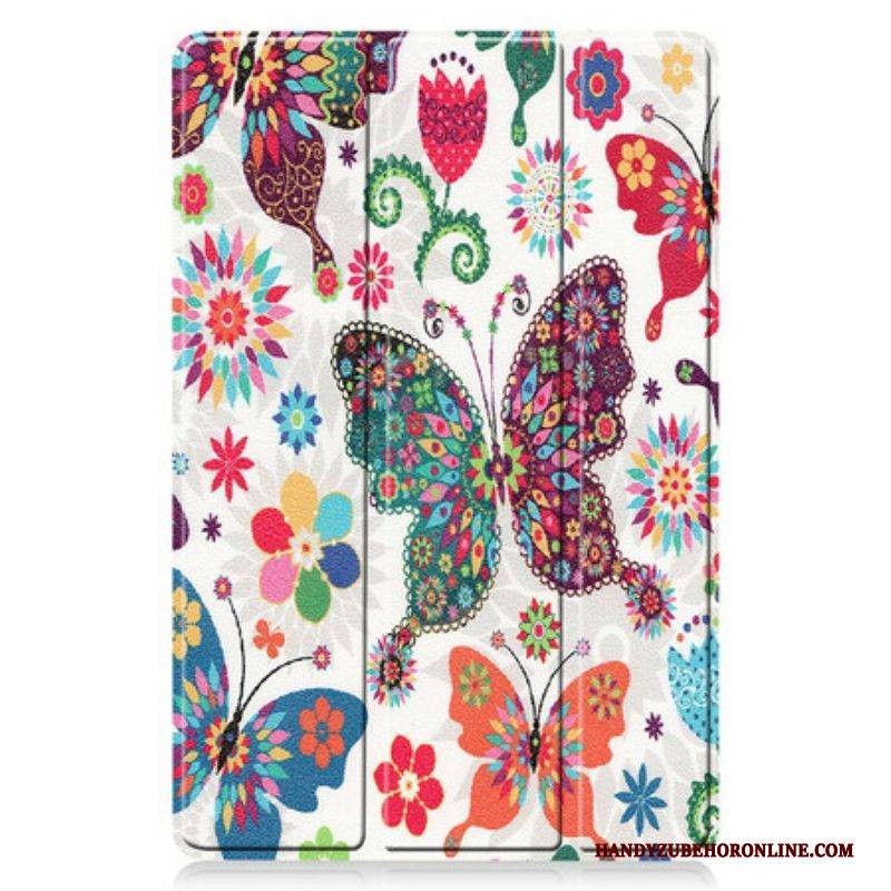 Schutzhülle Für Samsung Galaxy Tab S8 / Tab S7 Vintage Blumen Stifthalter