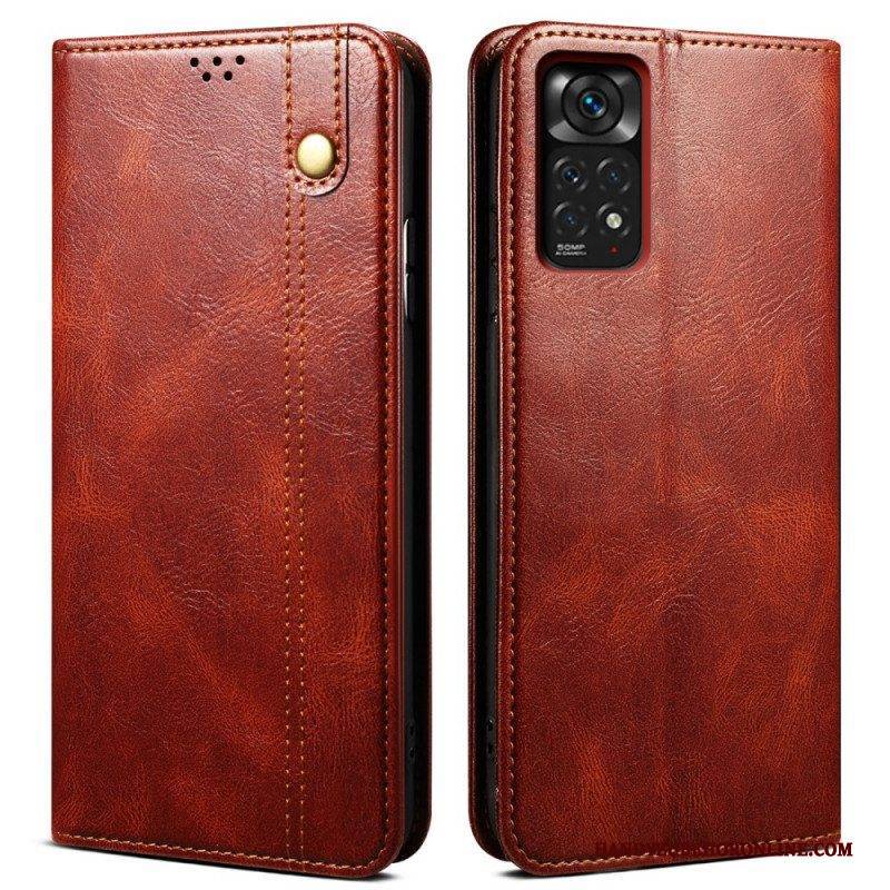 Schutzhülle Für Xiaomi Redmi Note 11 / 11S Flip Case Gewachstes Kunstleder