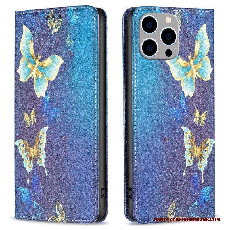 Schutzhülle Für iPhone 14 Pro Max Flip Case Schmetterlinge